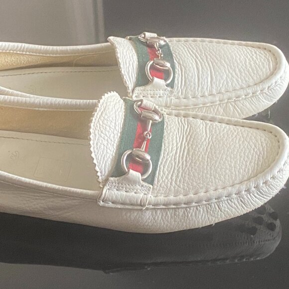 Authentic 500 BY Gucci Web Horsebit Genuine Leather Driving Loafers Size 39 - Picture 3 of 8